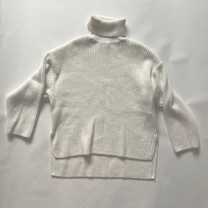 H&M oversized cream turtle neck knit sweater, size medium.